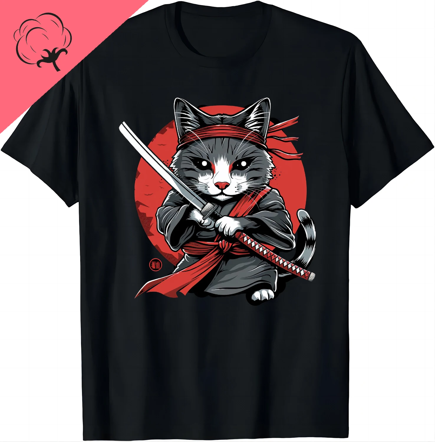tatouage de chat samouraï japonais, t shirt chat ninja kawaii, vêtements de rue cool et décontractés pour hommes, hauts camisetas tatouage de chat samouraï japonais, t shirt chat ninja kawaii, vêtements de rue cool et décontractés pour hommes, hauts camisetas