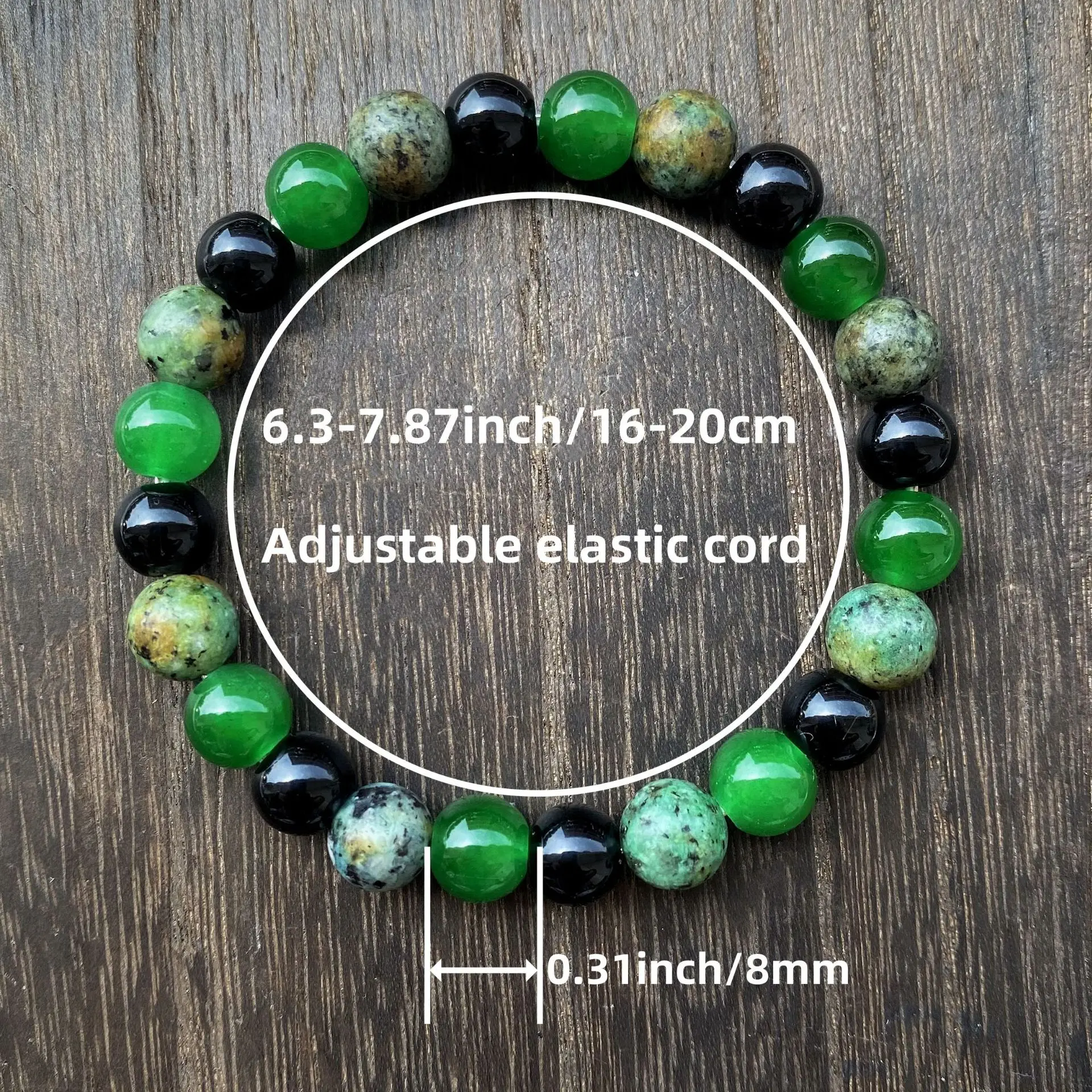 bracelet de perles vertes à la mode de 8 mm – bracelet en corde élastique fait à la main – le meilleur cadeau pour offrir bracelet de perles vertes à la mode de 8 mm – bracelet en corde élastique fait à la main – le meilleur cadeau pour offrir