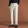 pantalon tombant britannique bleu marine, tendance et à la mode pour hommes, pantalon de costume d'affaires droit décontracté conique
