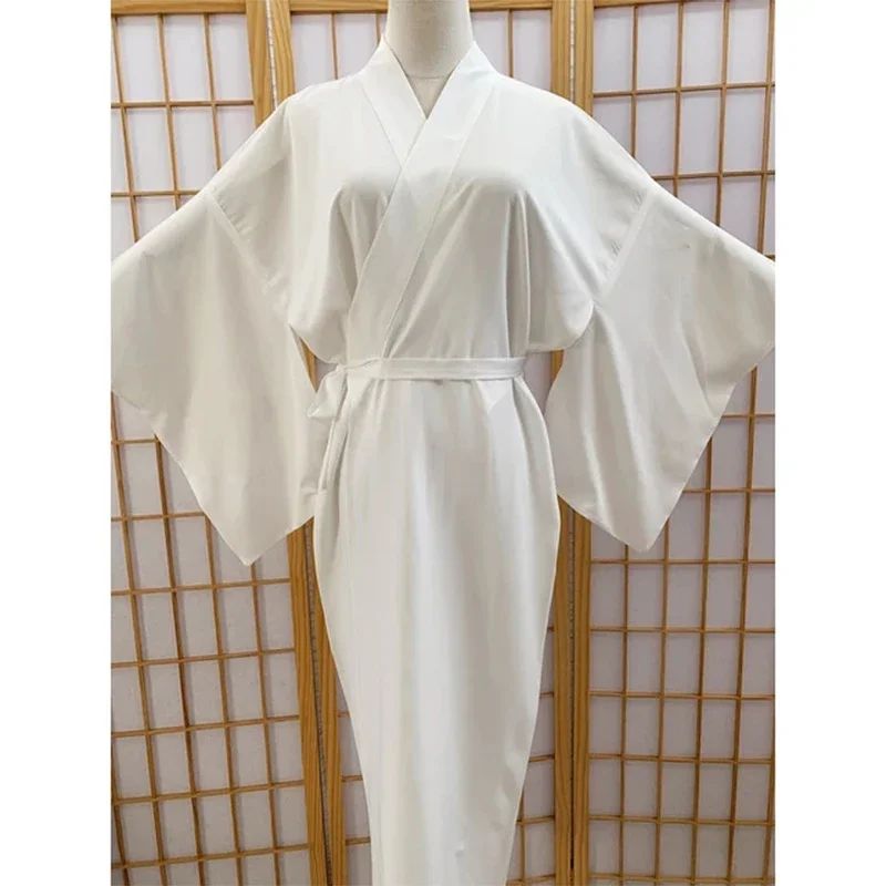 kimono japonais traditionnel blanc, robe avec ceinture obi, manches longues, doublé yukata, pour spa, vacances, vêtements de nuit, relaxation à domicile kimono japonais traditionnel blanc, robe avec ceinture obi, manches longues, doublé yukata, pour spa, vacances, vêtements de nuit, relaxation à domicile