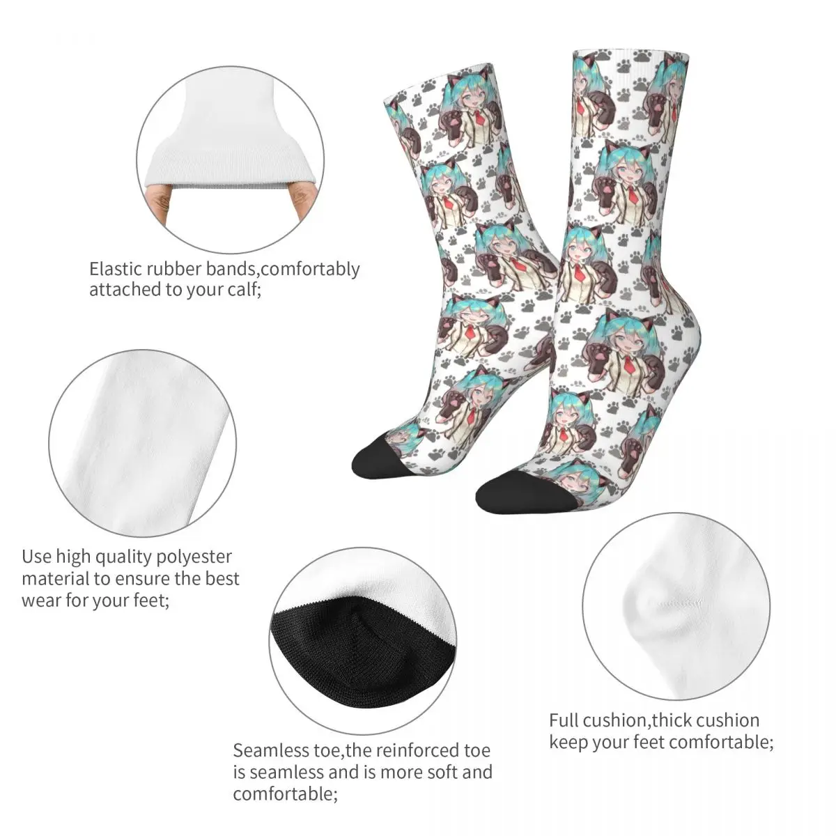 hatsune miku nekko kawaii chaussettes harajuku bas de haute qualité toutes saisons chaussettes longues accessoires pour cadeaux homme femme hatsune miku nekko kawaii chaussettes harajuku bas de haute qualité toutes saisons chaussettes longues accessoires pour cadeaux homme femme