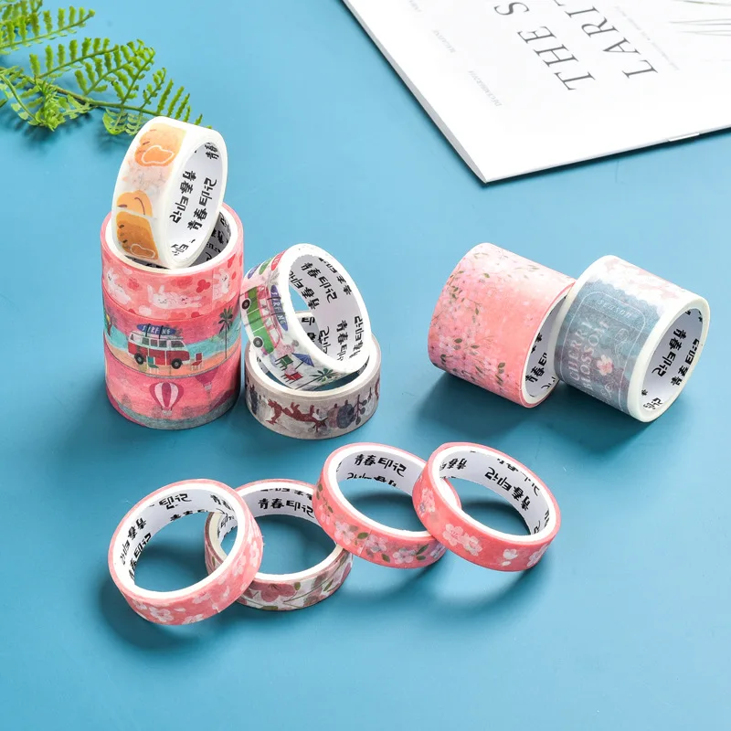 kawaii frais style japonais fleurs washi ruban ensemble scrabooking bricolage journal papeterie rubans de masquage déco école fournitures de bureau kawaii frais style japonais fleurs washi ruban ensemble scrabooking bricolage journal papeterie rubans de masquage déco école fournitures de bureau