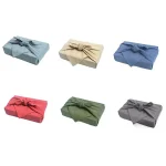 Furoshiki-Mouchoir japonais en coton et lin, boîte à déjeuner Bento, polymères de table, cadeau emballé, gril multifonctionnel