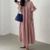 robe japonaise robe longue plissée ample pour femmes
