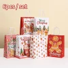 Sacs d’emballage de cadeaux de noël, 6 pièces, dessin animé créatif, nouveau Anime mignon petit Animal, sacs en papier Kraft portables, sacs cadeaux