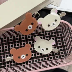 Rilakkuma Korilakkuma pinces à cheveux Anime tête d’ours épingles à cheveux mignonnes et pinces chapeaux Kawaii accessoires de cheveux pour femmes filles Rilakkuma Korilakkuma pinces à cheveux Anime tête d’ours épingles à cheveux mignonnes et pinces chapeaux Kawaii accessoires de cheveux pour femmes filles