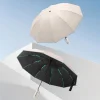 parapluie entièrement automatique, couleur unie, pliable, grand format, pare soleil d'extérieur, protection uv, portable et automatique