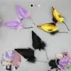 Oreilles de bête en peluche violette, cerceaux de cheveux, accessoire d&rsquo;exposition de cosplay, accessoires de costume de fête, 3 couleurs, destruction God Beast