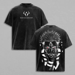 Y2k High Street Vintage lavé Anime Jujutsu Kaisen Ryomen Sukuna T-shirt graphique Vintage vêtements coton à manches courtes unisexe Y2k High Street Vintage lavé Anime Jujutsu Kaisen Ryomen Sukuna T-shirt graphique Vintage vêtements coton à manches courtes unisexe
