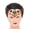chaîne frontale bohème perles bandeau vintage bandeaux perlé gland femmes tête chaîne gitane tribal dai style hanfu chapeaux