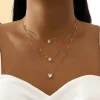 ChimZunderes-Collier pendentif multicouche pour femme, tour de cou JOChoker, bijoux brillants, cadeau de fête, mode féminine ChimZunderes-Collier pendentif multicouche pour femme, tour de cou JOChoker, bijoux brillants, cadeau de fête, mode féminine