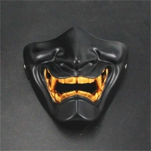 Masque Demi-Visage de Protection pour Halloween Cosplay Airsoft, Prajna Hannya, Samouraï Japonais, Evil Oni Demon, Décor de ix Masque Demi-Visage de Protection pour Halloween Cosplay Airsoft, Prajna Hannya, Samouraï Japonais, Evil Oni Demon, Décor de ix