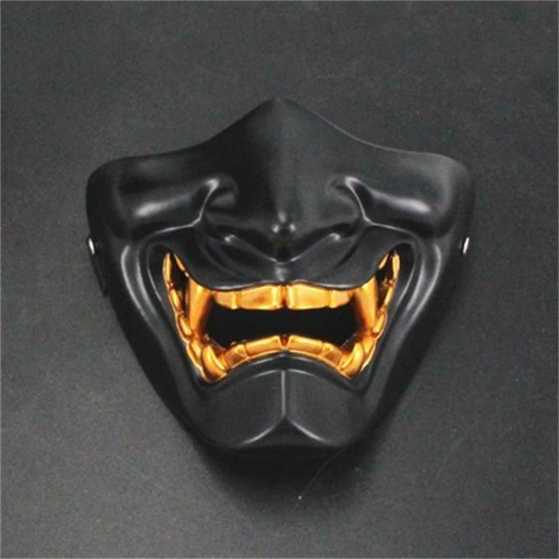 Masque Demi-Visage de Protection pour Halloween Cosplay Airsoft, Prajna Hannya, Samouraï Japonais, Evil Oni Demon, Décor de ix Masque Demi-Visage de Protection pour Halloween Cosplay Airsoft, Prajna Hannya, Samouraï Japonais, Evil Oni Demon, Décor de ix