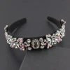 bandeau élégant en strass coloré, bijoux à large bord, cerceau pour cheveux baroques, accessoires pour cheveux de style coréen, diadèmes de mariée pour filles