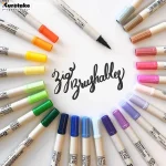 Stylos pinceaux aquarelle à Double pointe ZIG Kuretake du japon, pointes souples, double nuances pour effets étonnants, pour journaux et œuvres d&rsquo;art faites à la main