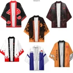 Anime Konoha Hokage Kurama Uchiha Sharingan symbole Kimono cape Cosplay Costumes Haori Cardigan veste pyjamas