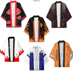 Anime Konoha Hokage Kurama Uchiha Sharingan symbole Kimono cape Cosplay Costumes Haori Cardigan veste pyjamas
