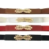 ceinture fine en pu pour femmes, noir et blanc, ceinture élastique, accessoires de déclin, double structure en métal, offre spéciale