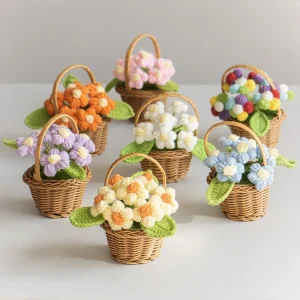 Fleur tricotée en pot, fleurs créatives au Crochet, plante tissée à la main, fleurs tissées finies, décoration de bureau et de maison Fleur tricotée en pot, fleurs créatives au Crochet, plante tissée à la main, fleurs tissées finies, décoration de bureau et de maison