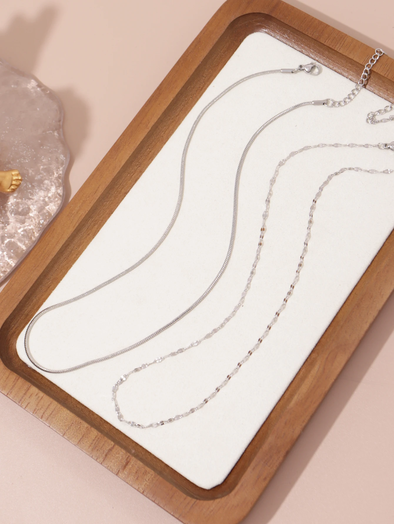 ensemble de colliers minimalistes en acier inoxydable pour femmes, bijoux quotidiens ensemble de colliers minimalistes en acier inoxydable pour femmes, bijoux quotidiens