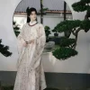 hanfu – robe à col rond avec impression de calligraphie traditionnelle originale, dynastie des chansons, teinture, costume d'événement de carnaval, cosplay sur scène