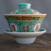 bol à thé en céramique rétro coloré jingdezhen, classique chinois, longévité gaiwan, classique et moderne, tasse à thé de l'après midi pour la maison