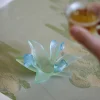 ensemble de tasses à thé en cristal fait à la main élégant, ensemble de tasses à thé en cristal exquis, améliore l'expérience du thé