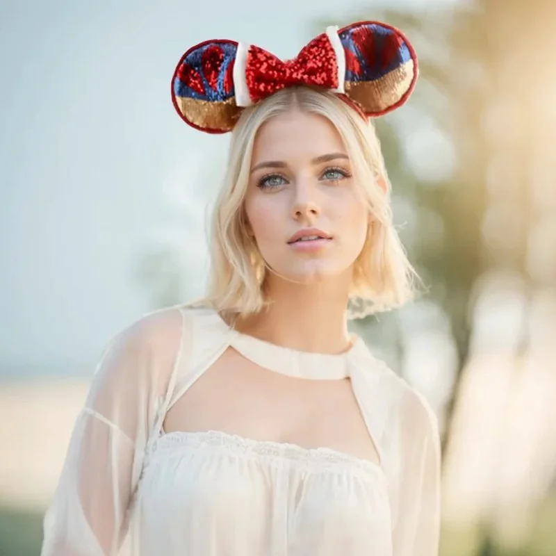 bandeau princesse disney mickey oreille raiponce neige blanche, nœud à paillettes, cerceau pour cheveux, accessoires pour filles, cadeau d'halloween, jack de noël bandeau princesse disney mickey oreille raiponce neige blanche, nœud à paillettes, cerceau pour cheveux, accessoires pour filles, cadeau d'halloween, jack de noël