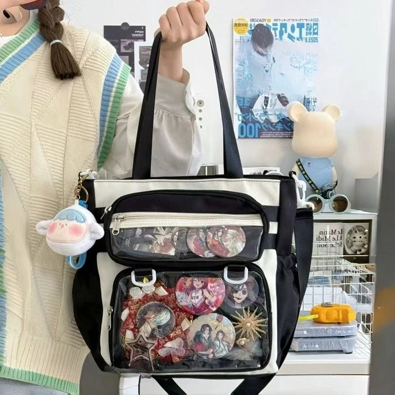 sac à main ita transparent japonais pour femmes, fourre tout à bandoulière portable de grande capacité pour filles, sacs à bandoulière en nylon itabag sac à main ita transparent japonais pour femmes, fourre tout à bandoulière portable de grande capacité pour filles, sacs à bandoulière en nylon itabag