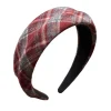 1 pièces bandeau de cheveux pour femmes coréen rétro plaid doux harajuku cerceaux de cheveux polyvalents haute qualité lavage décoration accessoires de cheveux
