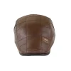 béret de style britannique pour hommes, chapeau de conduite réglable et décontracté, casquette plate en cuir à visière avant