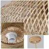 lustre japonais en rotin de bambou naturel, lampes suspendues tissées à la main, abat jour en osier, suspension d'éclairage e27