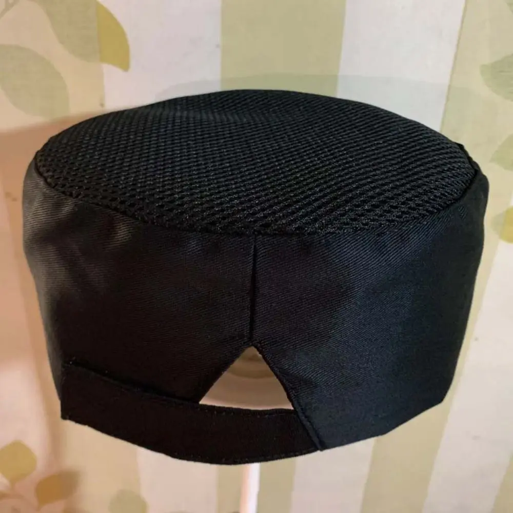 casquette à sushi respirante de style japonais, accessoires de cuisine, chapeau de chef de couleur unie résistant à l'usure, tour de tête en maille noire, cuisinier casquette à sushi respirante de style japonais, accessoires de cuisine, chapeau de chef de couleur unie résistant à l'usure, tour de tête en maille noire, cuisinier
