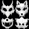 masque de fête à dents longues, squelette de samouraï, demi masque, loup, dragon, tigre, houjuu nue, accessoires de costume d'halloween pour cosplay