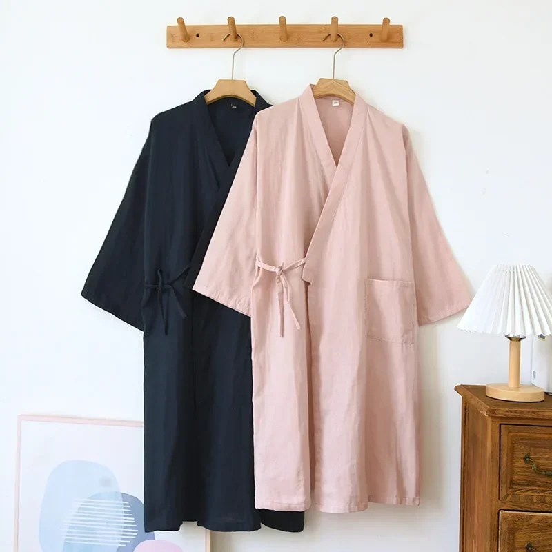 robes kimono en coton pour couple, vêtements de maison, coupe ample, demi manches, peignoir, pyjama, vêtements pour femmes, été robes kimono en coton pour couple, vêtements de maison, coupe ample, demi manches, peignoir, pyjama, vêtements pour femmes, été