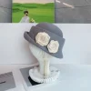 Mode Style français camélia fleur casquette Curl bord Hepburn Floral melon chapeau britannique élégant femmes formel chapeau dame Mode Style français camélia fleur casquette Curl bord Hepburn Floral melon chapeau britannique élégant femmes formel chapeau dame