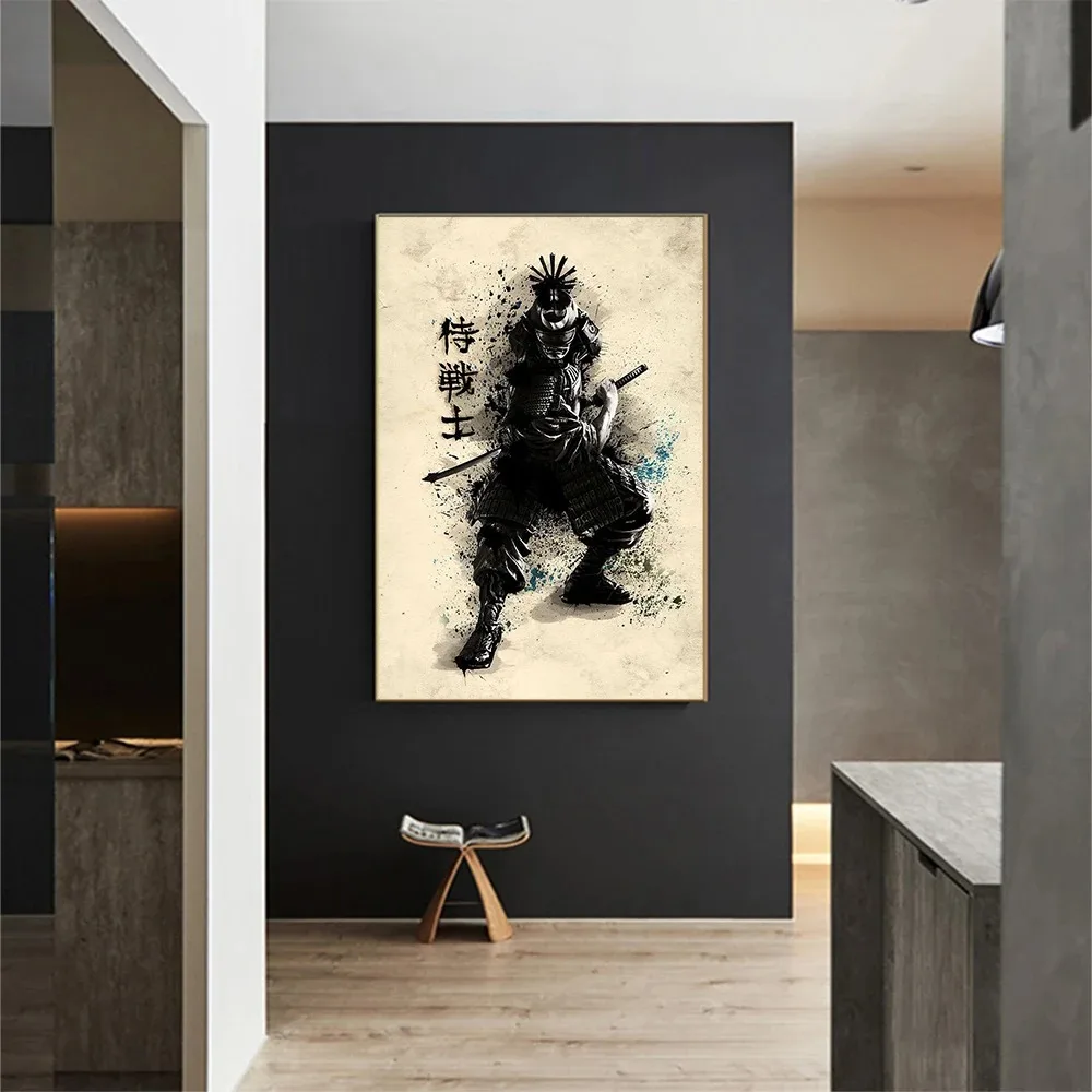 toile de peinture de samouraï japonais, affiches et imprimés de personnages d'art mural, image de décoration de maison pour salon et chambre à coucher, esthétique toile de peinture de samouraï japonais, affiches et imprimés de personnages d'art mural, image de décoration de maison pour salon et chambre à coucher, esthétique