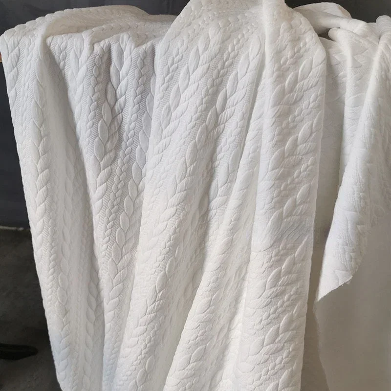 tissu jacquard tricoté d'épaisseur moyenne, imitant le pull, tissu de styliste à la mode, vêtements, bricolage, couture, matériau en polyester et spandex tissu jacquard tricoté d'épaisseur moyenne, imitant le pull, tissu de styliste à la mode, vêtements, bricolage, couture, matériau en polyester et spandex
