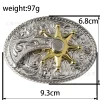 ceinture à Éperon ovale, structure dorée, engrenage rotatif, style occidental, accessoires en alliage