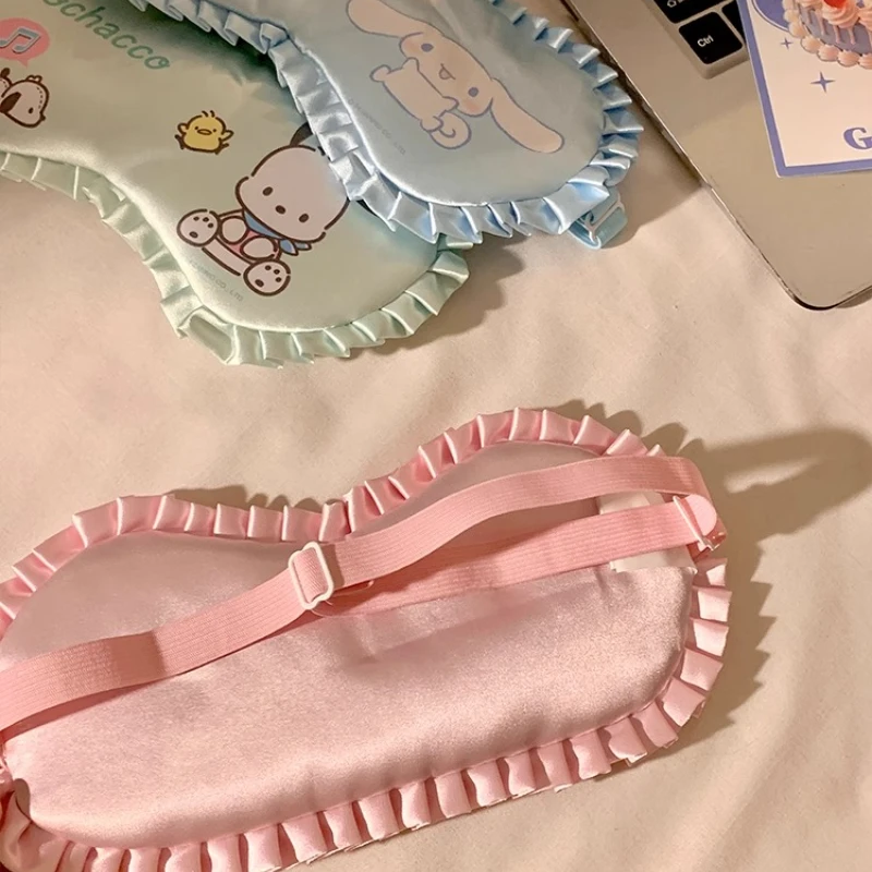 sanrio kuromi mignon masque pour les yeux à bords de dentelle bonjour kitty cannelle ma mélodie dames bureau parasol lunettes de sommeil couverture animation sanrio kuromi mignon masque pour les yeux à bords de dentelle bonjour kitty cannelle ma mélodie dames bureau parasol lunettes de sommeil couverture animation