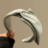 bandeaux de cheveux tricotés en coton froissé pour femmes, cerceau de tête, lunette large, bandeaux de maquillage pour dames, vêtements de sauna, accessoires coréens, nouveau, 2024