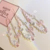 coréen rose ours papillon fleur téléphone sangle breloque chaîne noeud téléphone portable lanière porte clés femme fille sac appareil photo pendentif pour étui
