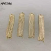 haosaw – lot de 4 pièces, accessoires de bijoux/soudé/boucles d'oreilles diy/chaîne serpent/plaqué or véritable/fait à la main/résultats de boucles d'oreilles
