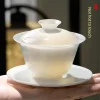 ensemble gaiwan en porcelaine bol blanc tasse à thé domestique service à thé kung fu brassière grand 120ml 240ml