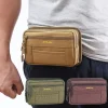 Sac banane pour hommes, sac de taille multi-compartiments, support pour téléphone portable, sacs en toile avec fermeture éclair, pochette portefeuille pour hommes, outils de voyage Sac banane pour hommes, sac de taille multi-compartiments, support pour téléphone portable, sacs en toile avec fermeture éclair, pochette portefeuille pour hommes, outils de voyage