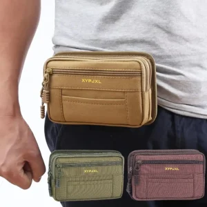 Sac banane pour hommes, sac de taille multi-compartiments, support pour téléphone portable, sacs en toile avec fermeture éclair, pochette portefeuille pour hommes, outils de voyage Sac banane pour hommes, sac de taille multi-compartiments, support pour téléphone portable, sacs en toile avec fermeture éclair, pochette portefeuille pour hommes, outils de voyage
