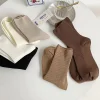 ensemble de chaussettes japonaises en coton pour femme, décontractées, simples, longueur moyenne, nouvelle collection automne, 5 paires