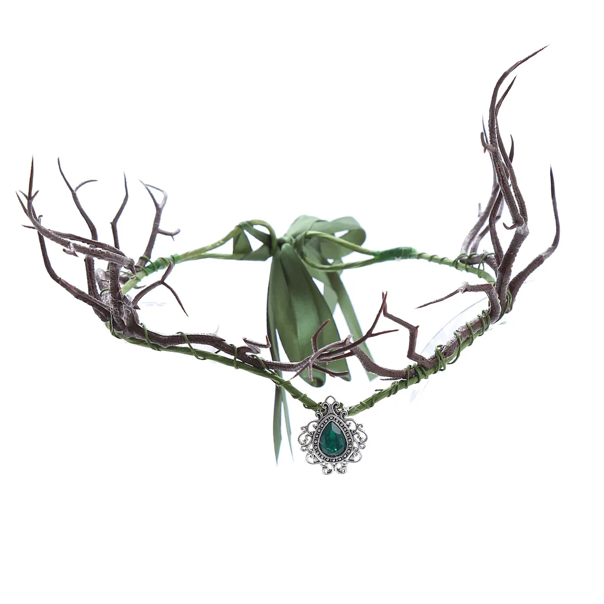 coiffure couronne de branche gothique, bandeau pliable à fleurs noires avec pendentif frontal pour femmes, halloween ou cosplay coiffure couronne de branche gothique, bandeau pliable à fleurs noires avec pendentif frontal pour femmes, halloween ou cosplay