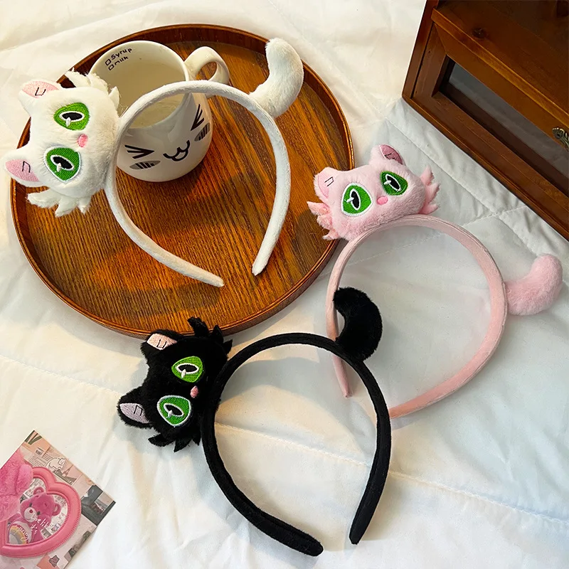 nouveau kawaii suzume dessin animé en peluche chat bandeaux mignon noir blanc chat cheveux cerceau bandeau pour femmes filles cadeaux cheveux accessoires nouveau kawaii suzume dessin animé en peluche chat bandeaux mignon noir blanc chat cheveux cerceau bandeau pour femmes filles cadeaux cheveux accessoires