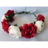 couronne de fleurs pour cheveux rouges, 38cm, accessoires pour cheveux, délicats pour fête, séance photo, usage quotidien